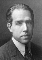 Niels Bohr (1885-1962), the physicist, born in Copenhagen.  Bohr greatly extended the theory of atomic structure, when he explained the spectrum of hydrogen by means of an atomic model and the quantum theory.  He founded the Institute of Theoretical Physics at Copenhagen, and was awarded the Nobel Prize in Physics 1922.  Photo provided by The Nobel Foundation.