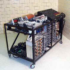 A replica of ABC seen over the front-left corner.  Photo by Iowa State University.