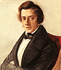 Detail of portrait of Chopin (1810-1849) by Maria Wodzinska, 1836 (the year he became engaged to Maria).  At the National Museum, Warsaw.
