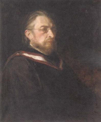 Oil painting of Frederick Niecks, author of a comprehensive Chopin biography (1888).