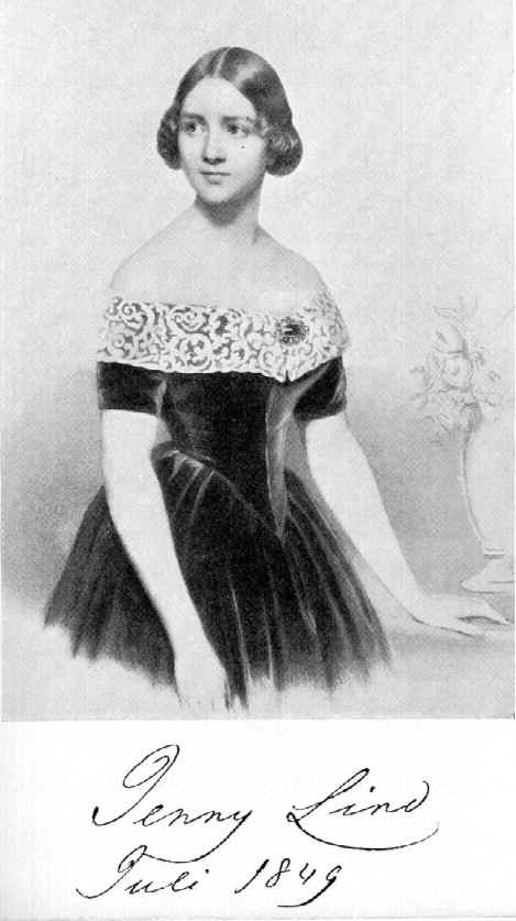 Jenny Lind (1820-1887), The Swedish Nightingale, became America's first cultural icon as a result of her concert tour in 1850-1852.  Lithograph, about 1845.
