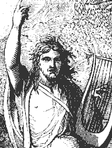 Orpheus (Orphe) - the legendary Thracian poet and musician whose music had the power to move even inanimate objects and who almost succeeded in rescuing his wife Eurydice from Hades.  Image by the online edition of  Bulfinch's Mythology.